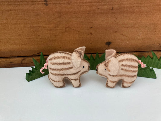 Dollhouse Soft Toy - Wool Felt WILD BABY BOAR PIG