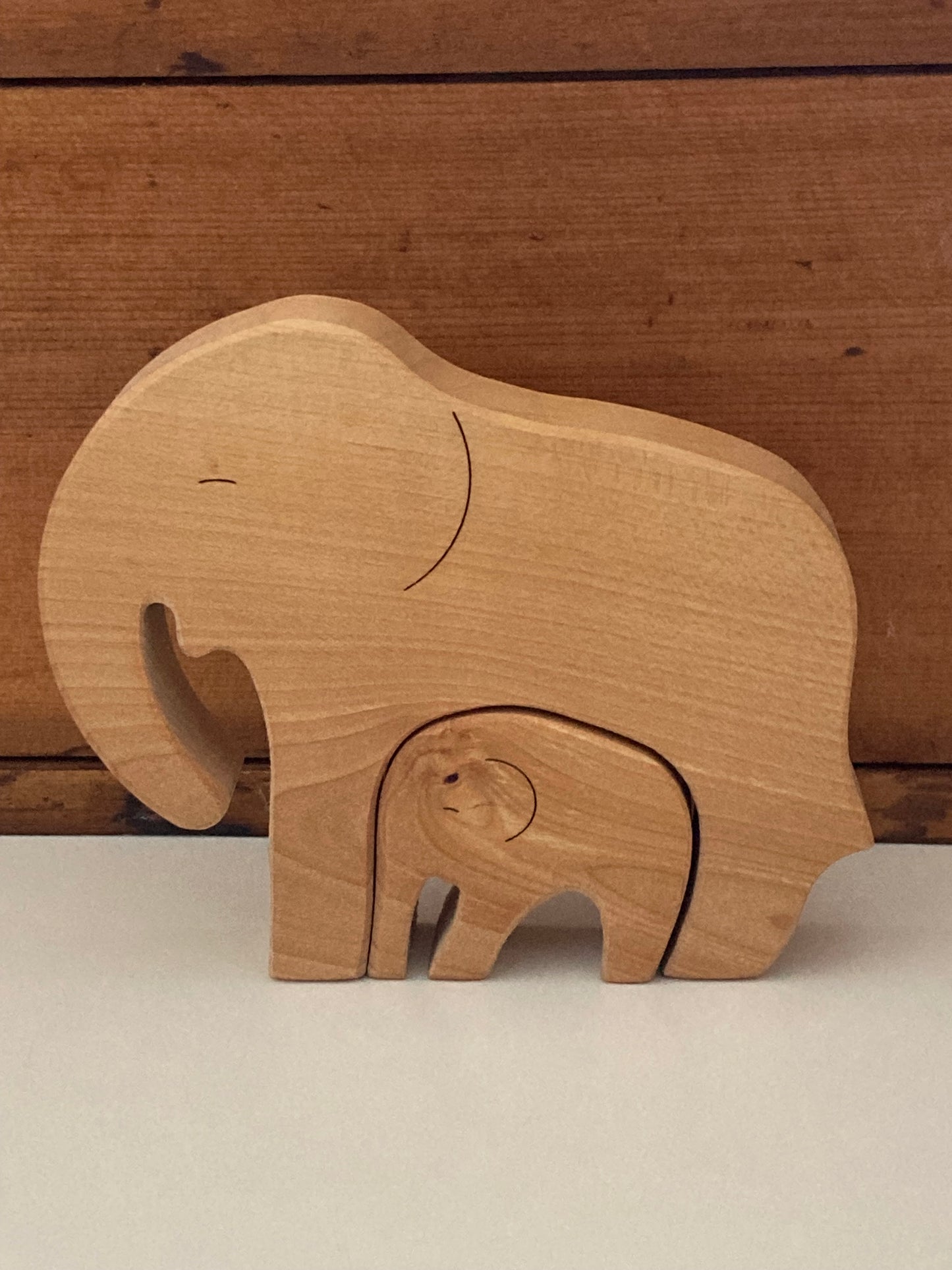 Jouet en bois - MAMA ÉLÉPHANT ET BÉBÉ, 2 pièces !