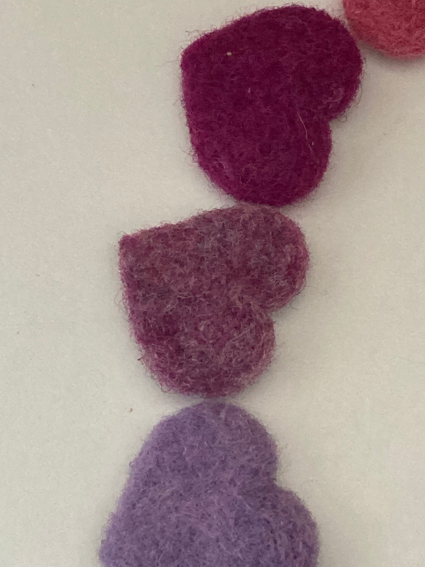 Coastal Felting WOOL HEARTS! … choice of 12 colours!