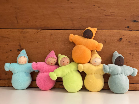 Waldorf Soft Toy - Grimm’s PASTEL DWARFS & GNOMES (all 6)