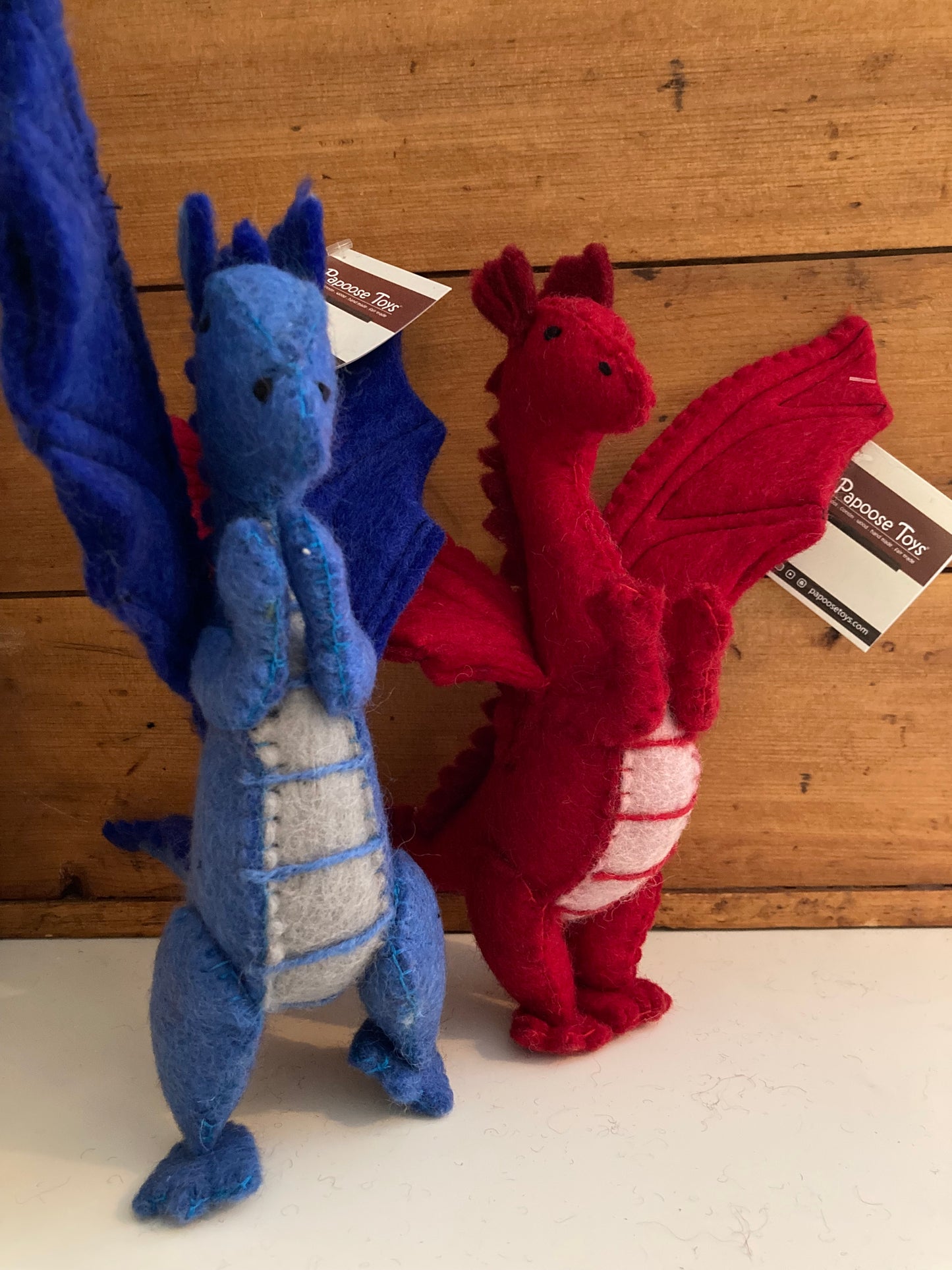 Dollhouse Soft Toy - Wool Felted DRAGON, Red