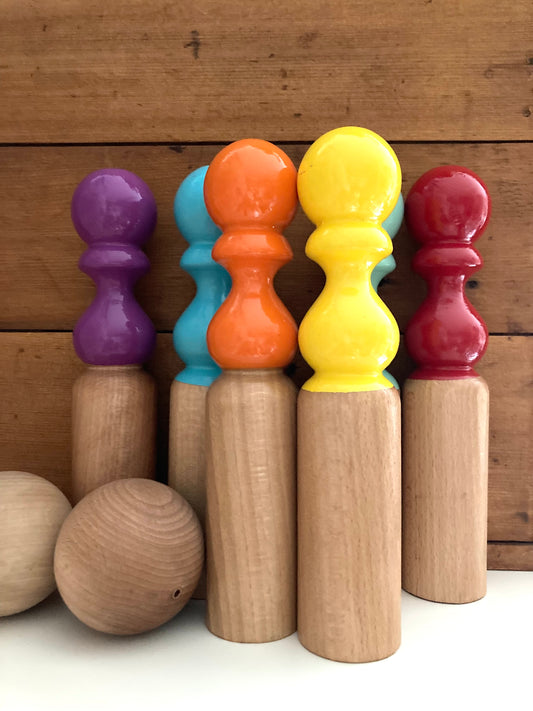 Wooden Game - SKITTLES BOWLING SET