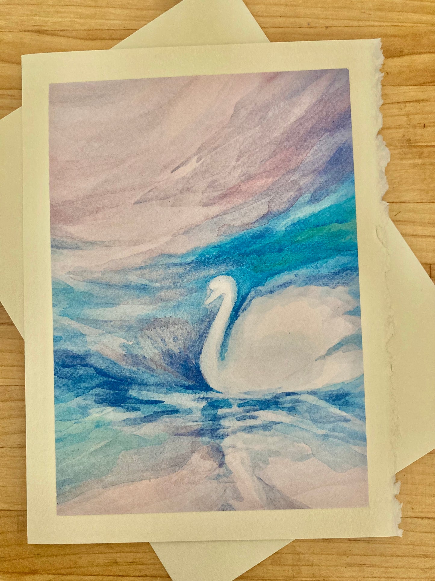 Cartes de voeux/ Été - GLIDING SWAN