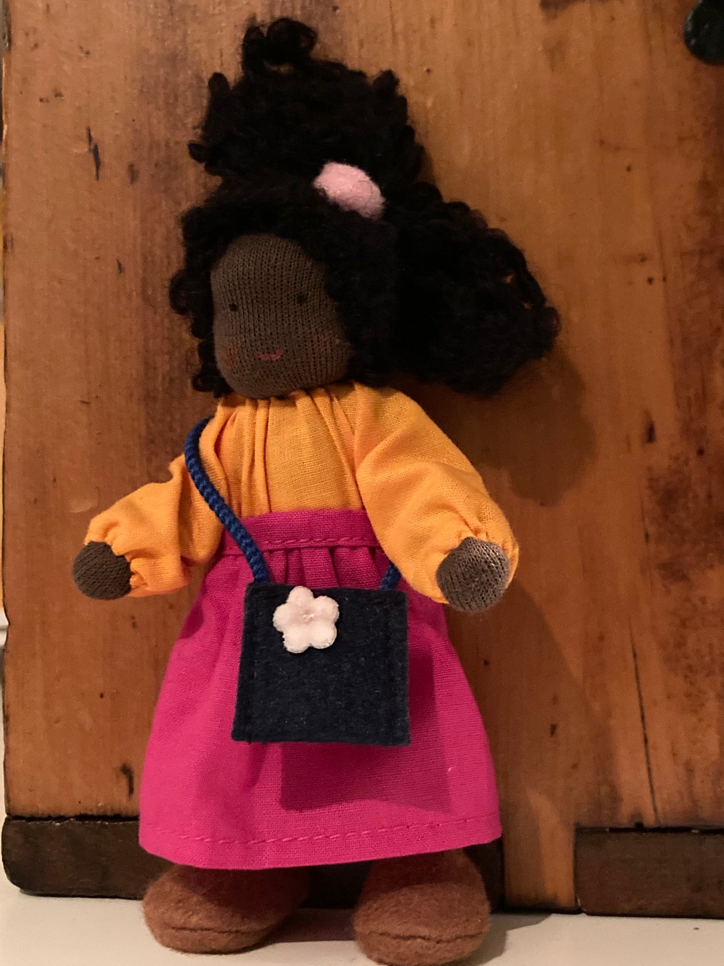 Dollhouse Waldorf Doll - Grimm's EBONY CHILD in DRESSES