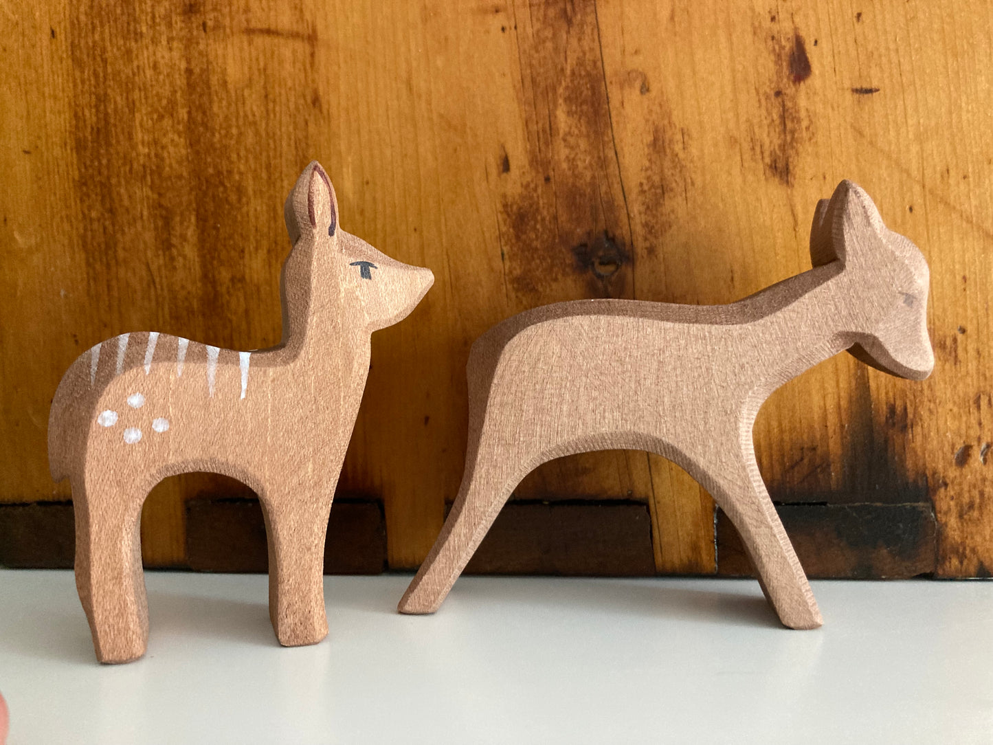 Wooden Dollhouse Play - DEER, LITTLE FAWN - Standing