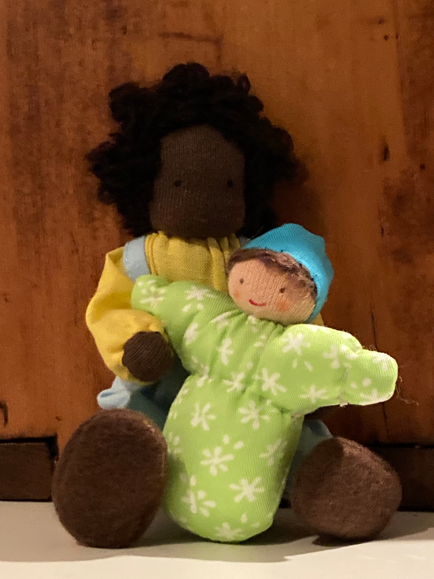Dollhouse Waldorf Doll - Grimm's EBONY CHILD in PANTS