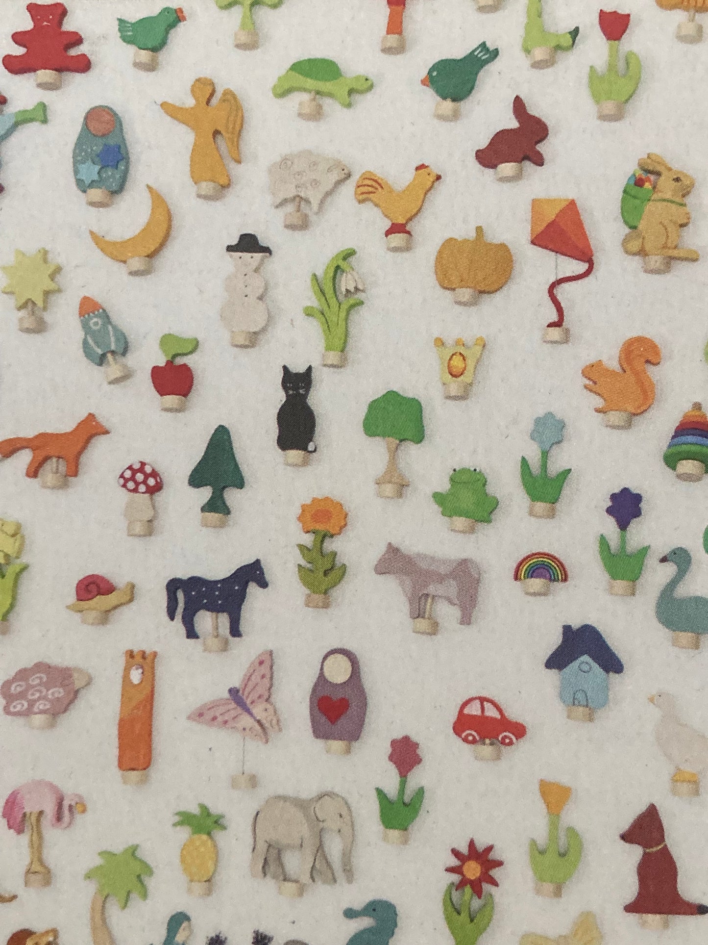 Déco en Bois par Grimm's - LAPIN DE PÂQUES colorié à la main avec PANIER