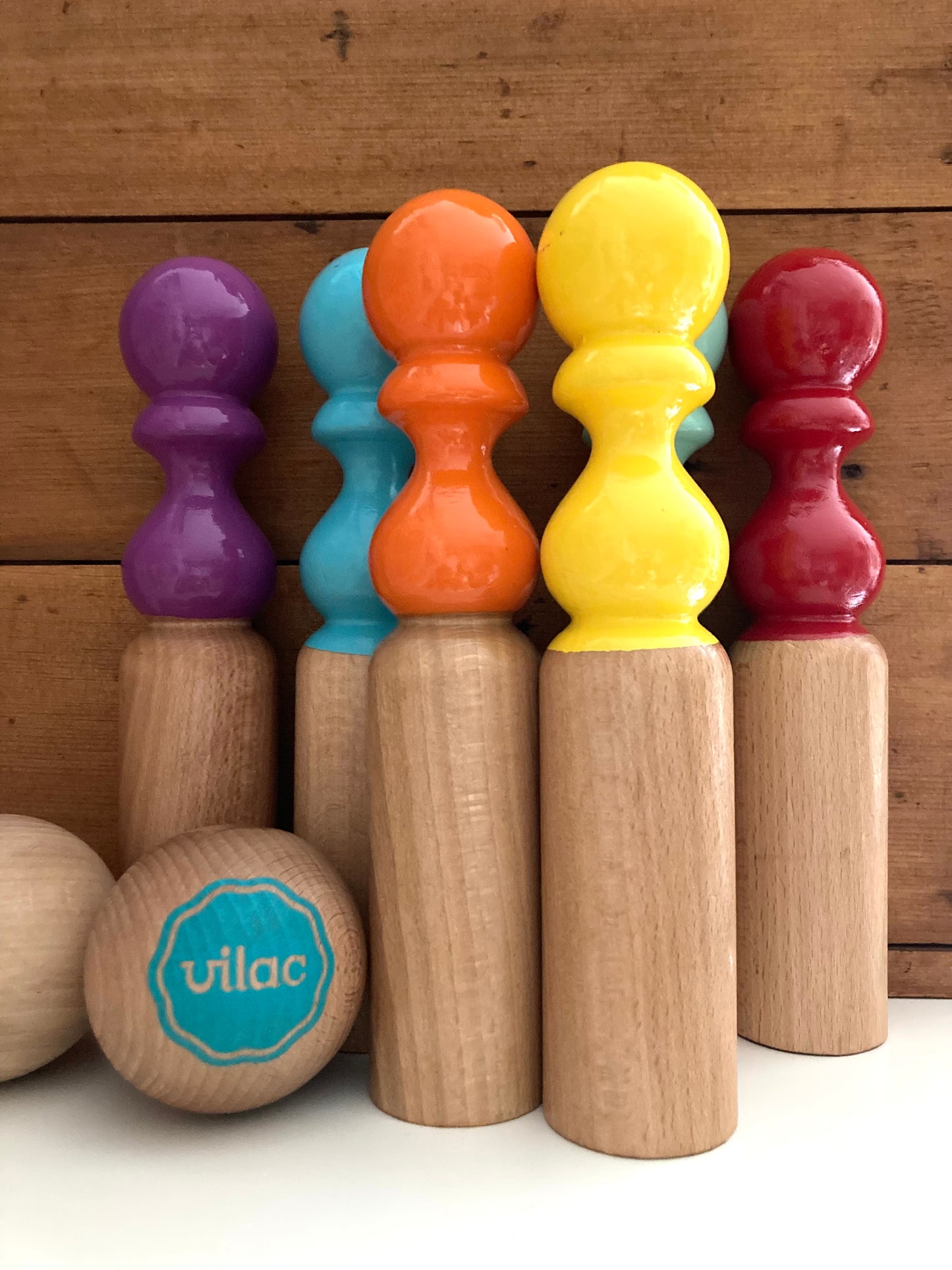 Wooden Game - SKITTLES BOWLING SET