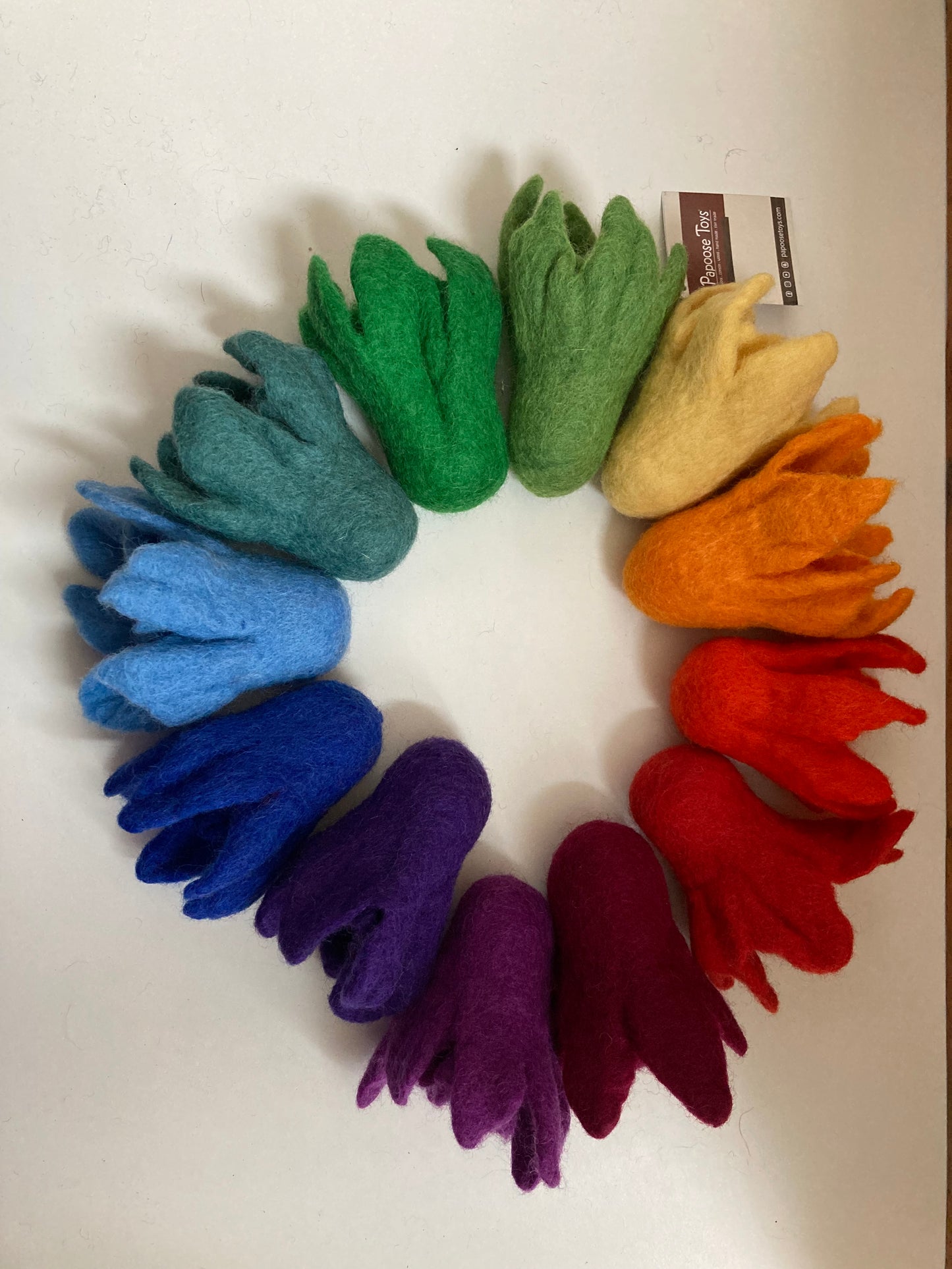 Wool Felted Toy - RAINBOW DAFFODILS... all 12!!