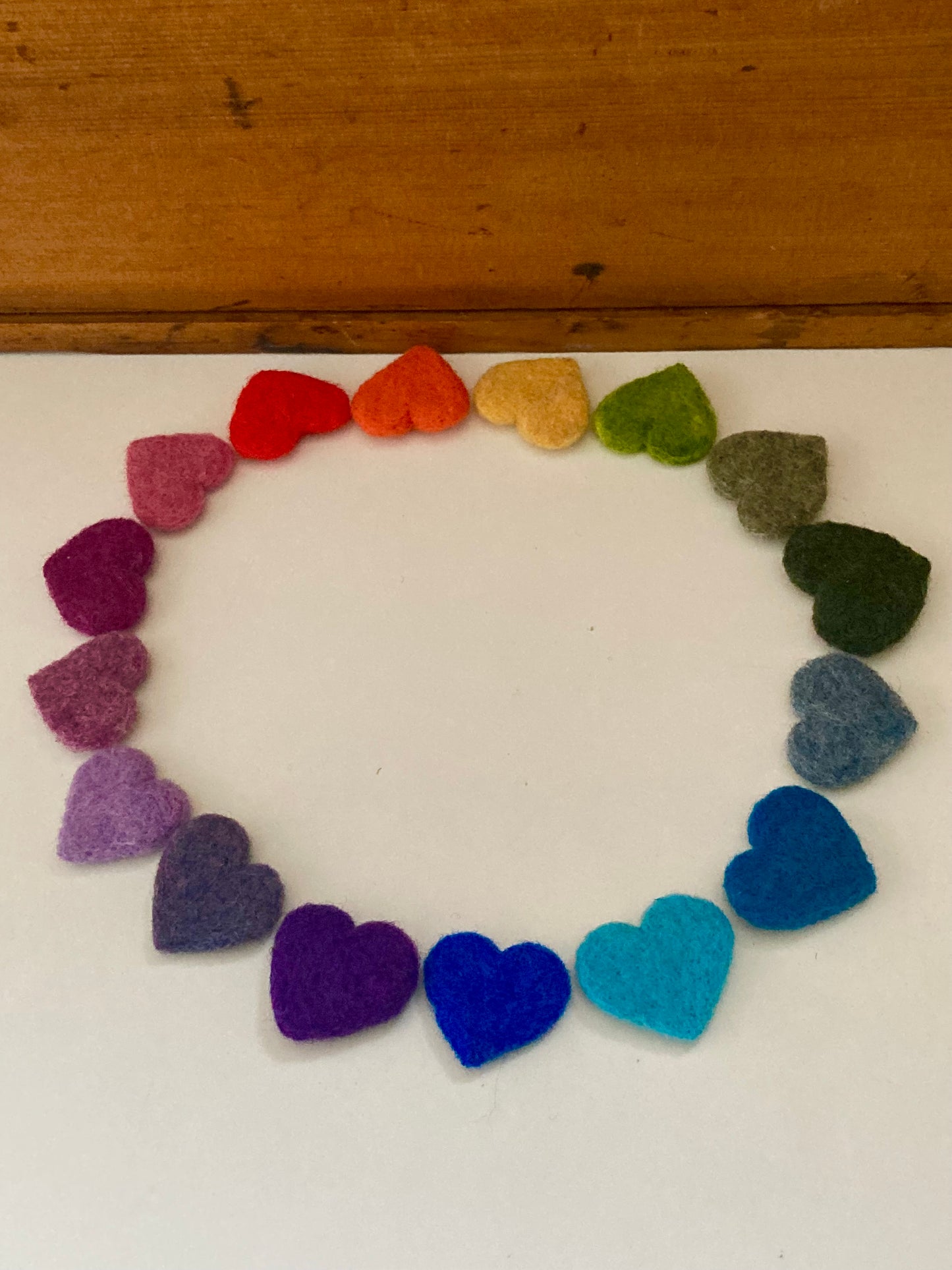 Coastal Felting WOOL HEARTS! … choice of 12 colours!