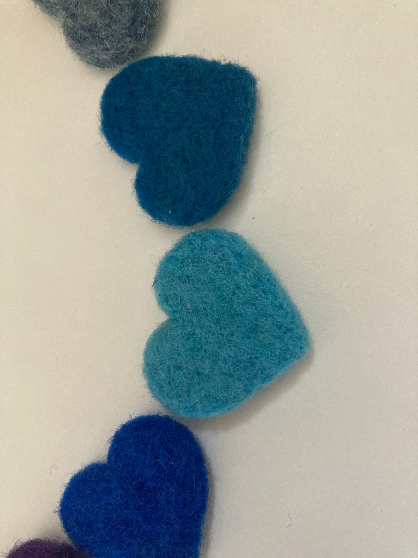 Coastal Felting WOOL HEARTS! … choice of 12 colours!