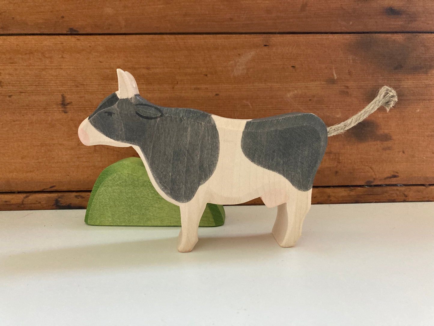 Wooden Dollhouse Play - BLACK AND WHITE COW