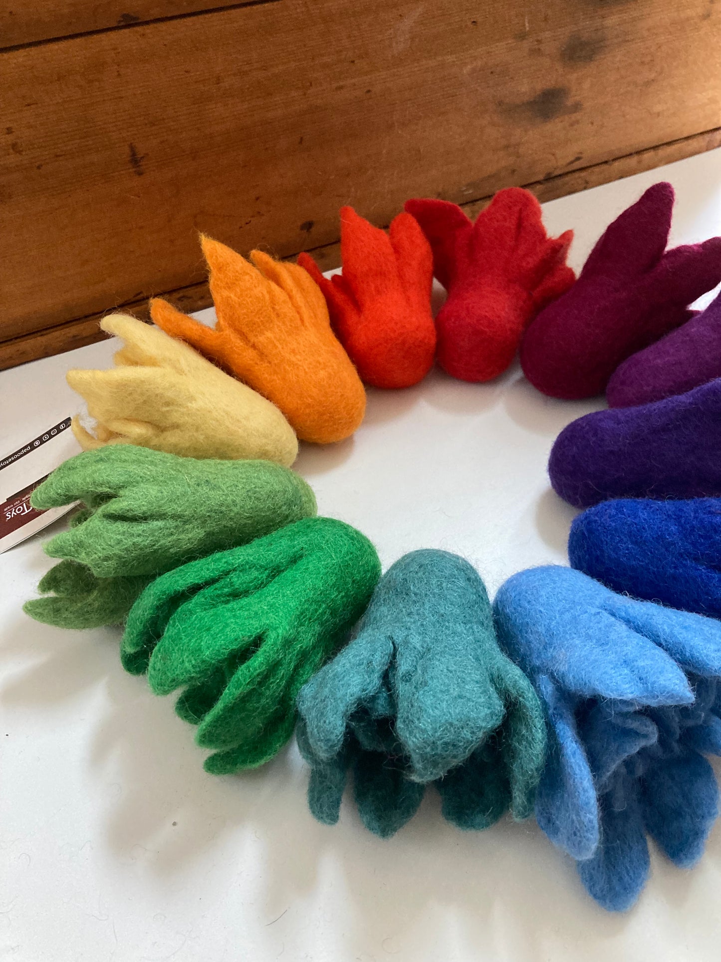 Wool Felted Toy - RAINBOW DAFFODILS... all 12!!