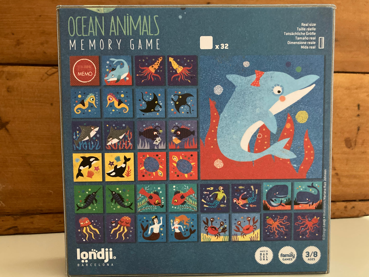 Educational Memory Game Set - OCEAN ANIMALS, (age3+)