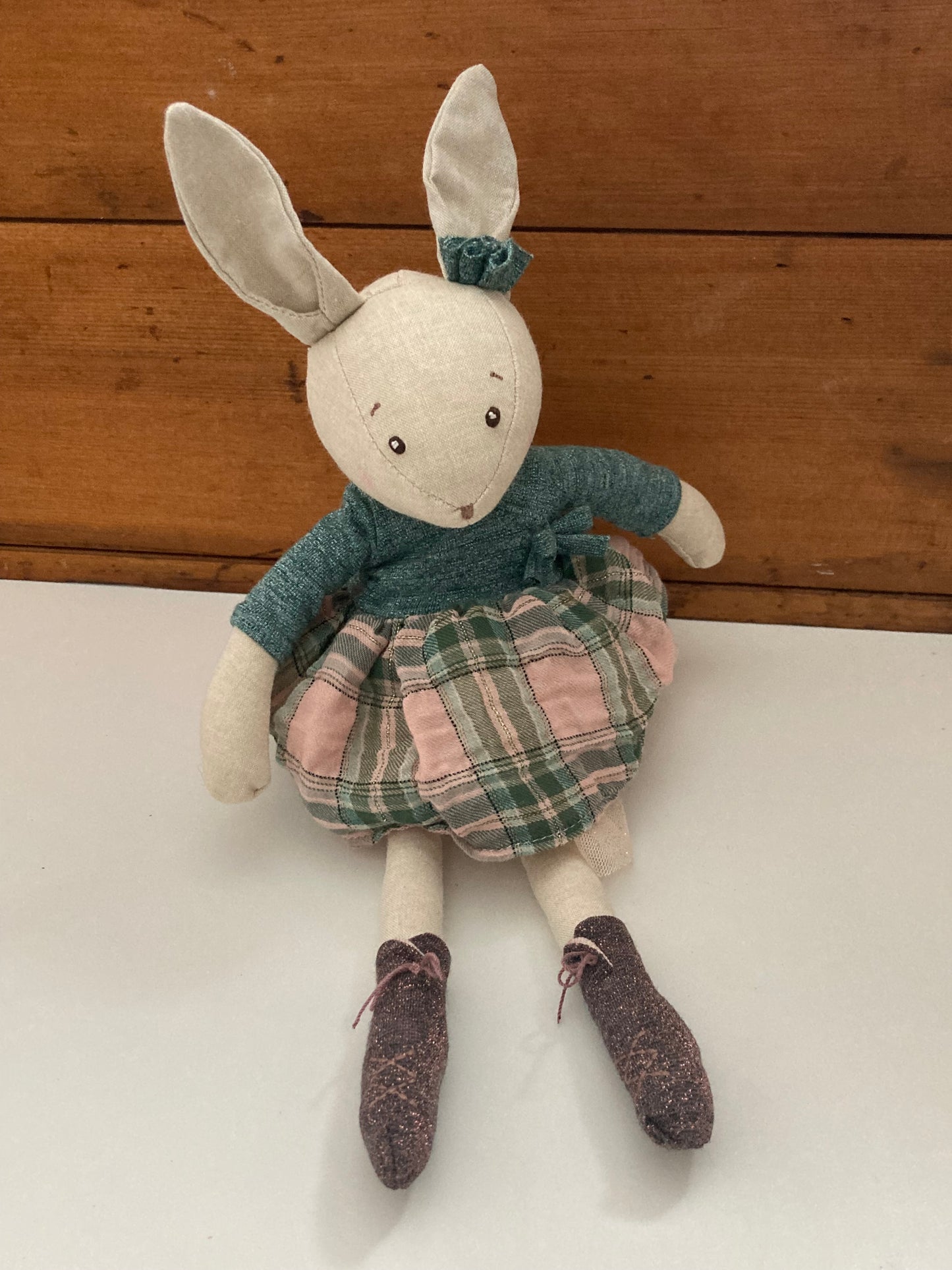 Soft Doll - RAG RABBIT DOLL in a Skirt, 14 inches