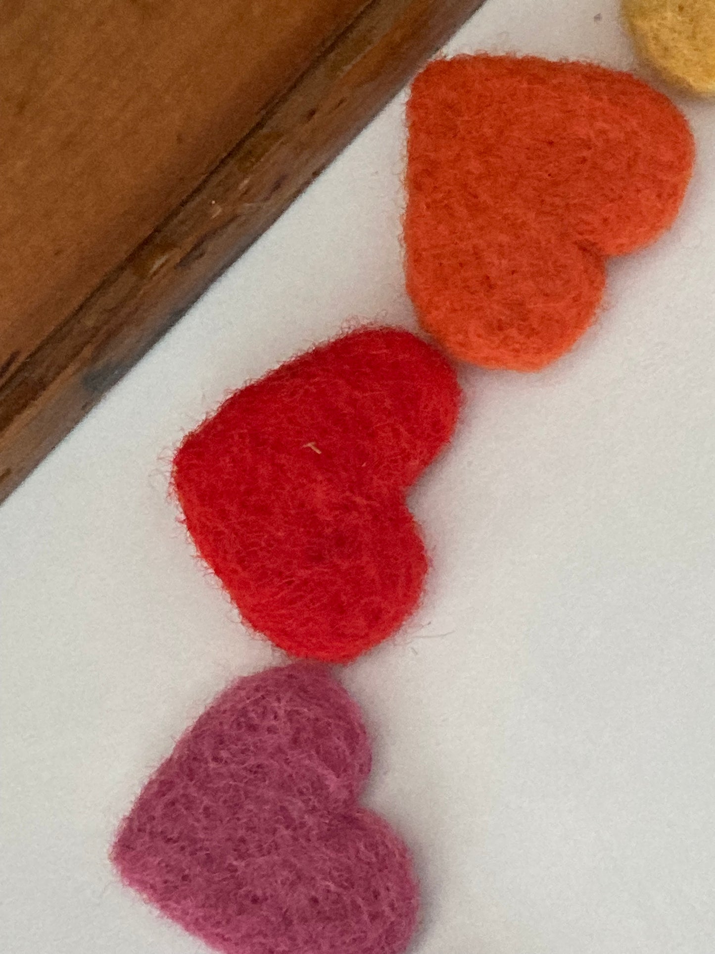 Coastal Felting WOOL HEARTS! … choice of 12 colours!