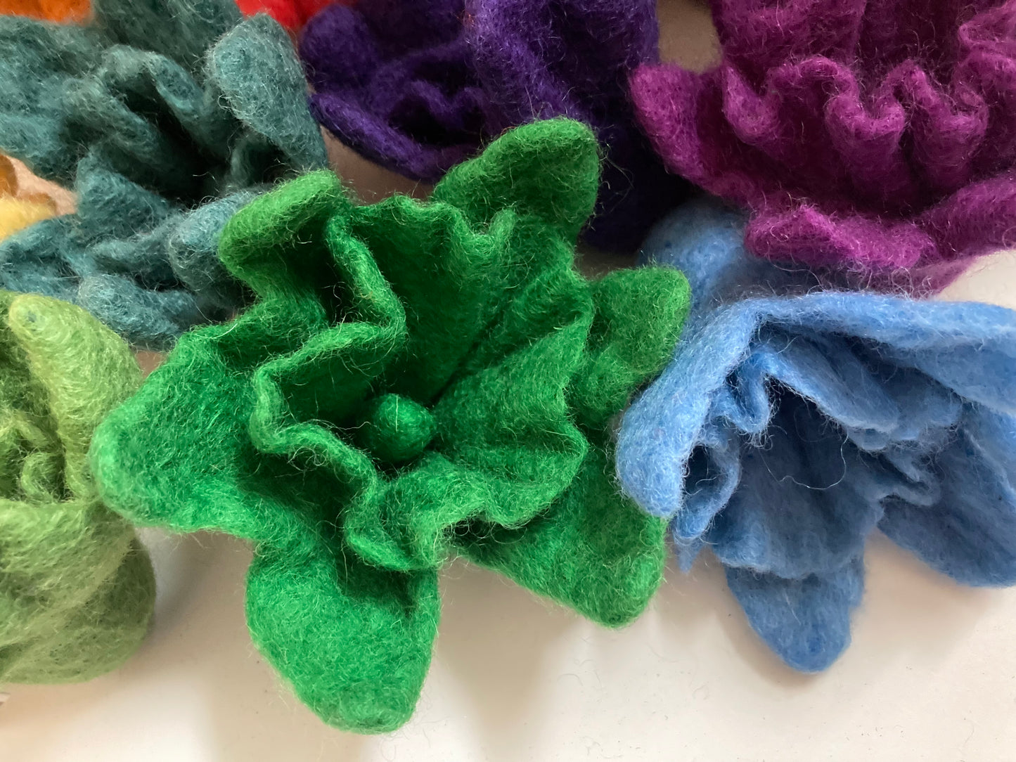 Wool Felted Toy - RAINBOW DAFFODILS... all 12!!