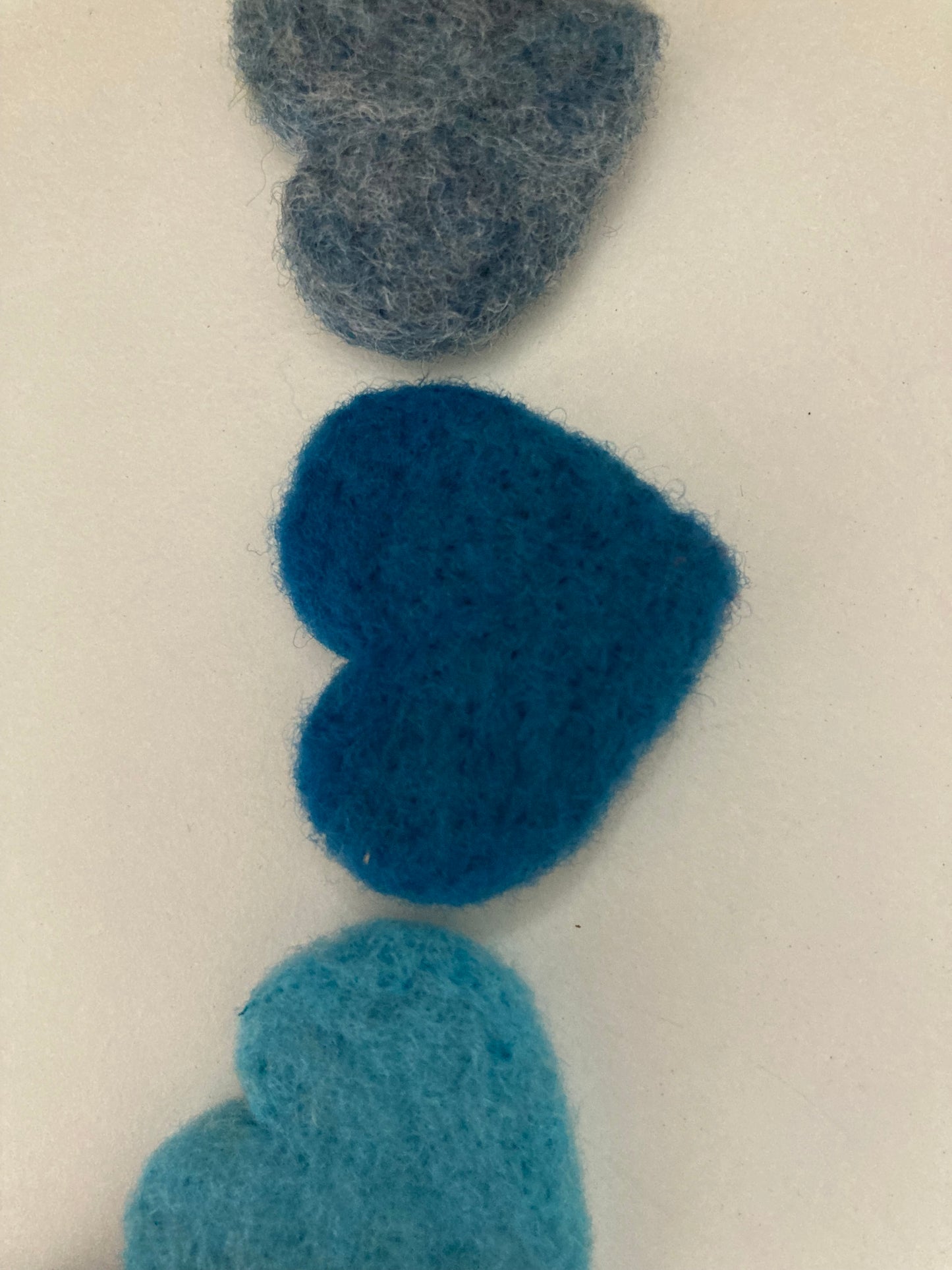 Coastal Felting WOOL HEARTS! … choice of 12 colours!