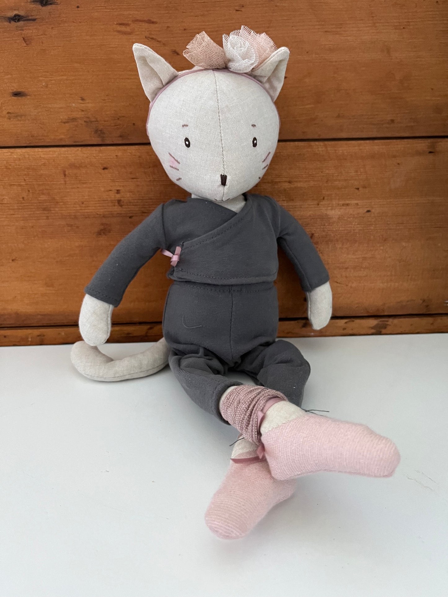 Soft Doll - RAG CAT DOLL, with TUTU and WARDROBE CASE, 14 inches