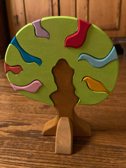 Wooden Dollhouse Play - BIRD TREE PUZZLE