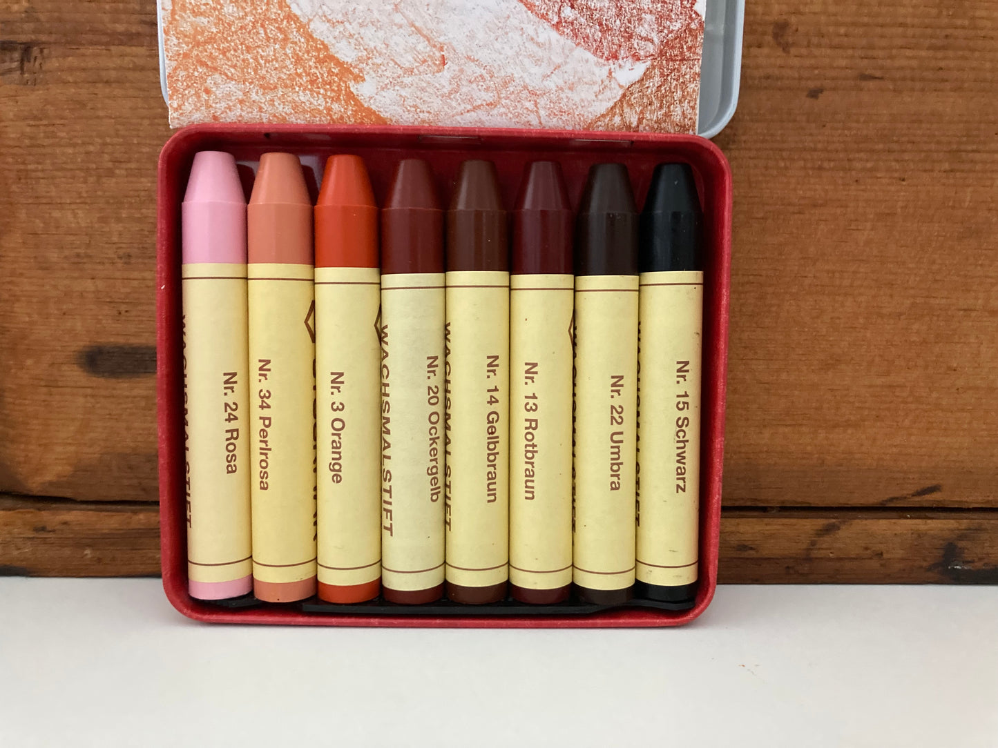 Beeswax, Art - NEW! COLOURS OF THE WORLD! 8 STICK CRAYONS in a Tin