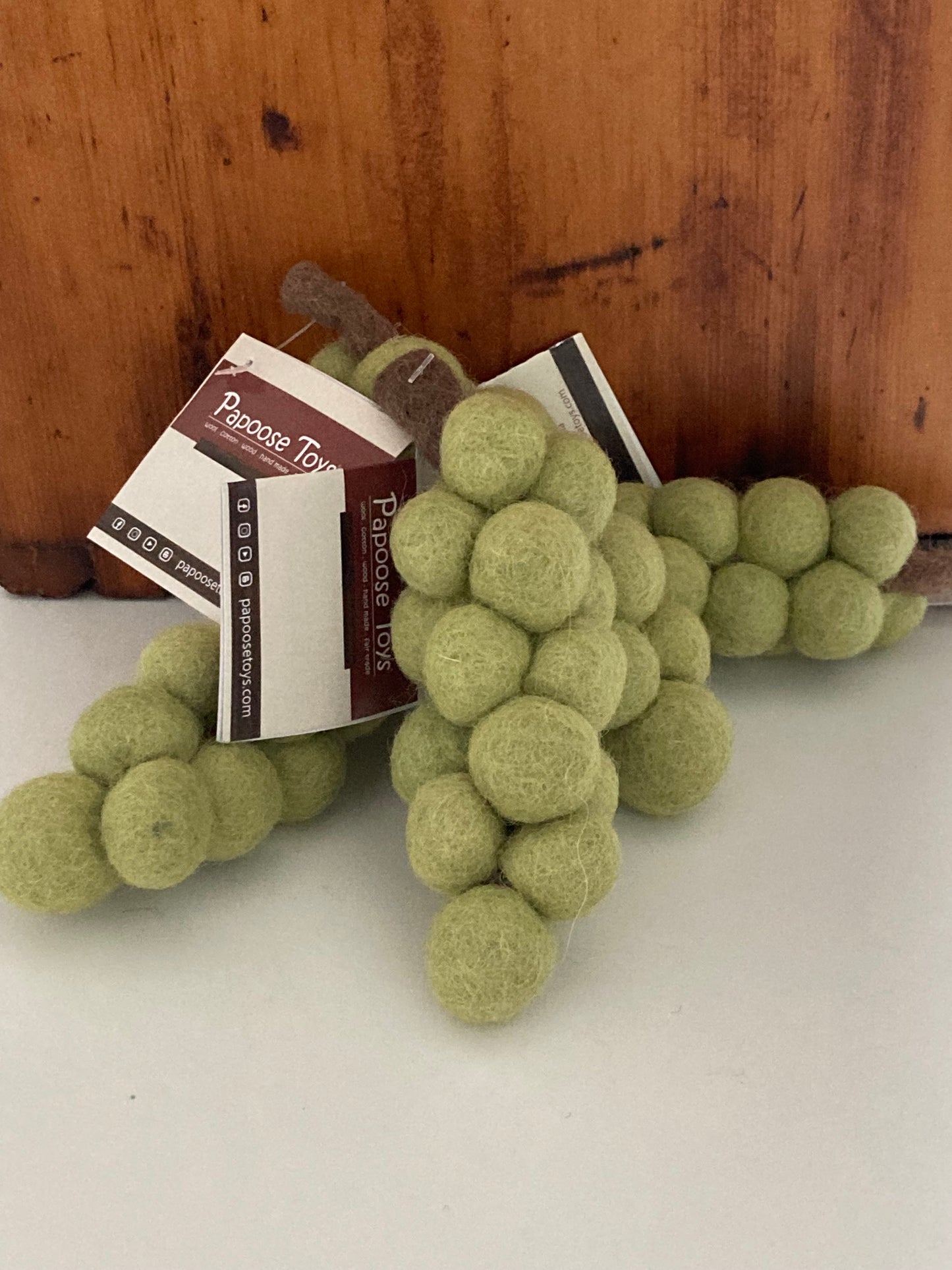 Kitchen Play Food - Wool Felted GREEN GRAPES