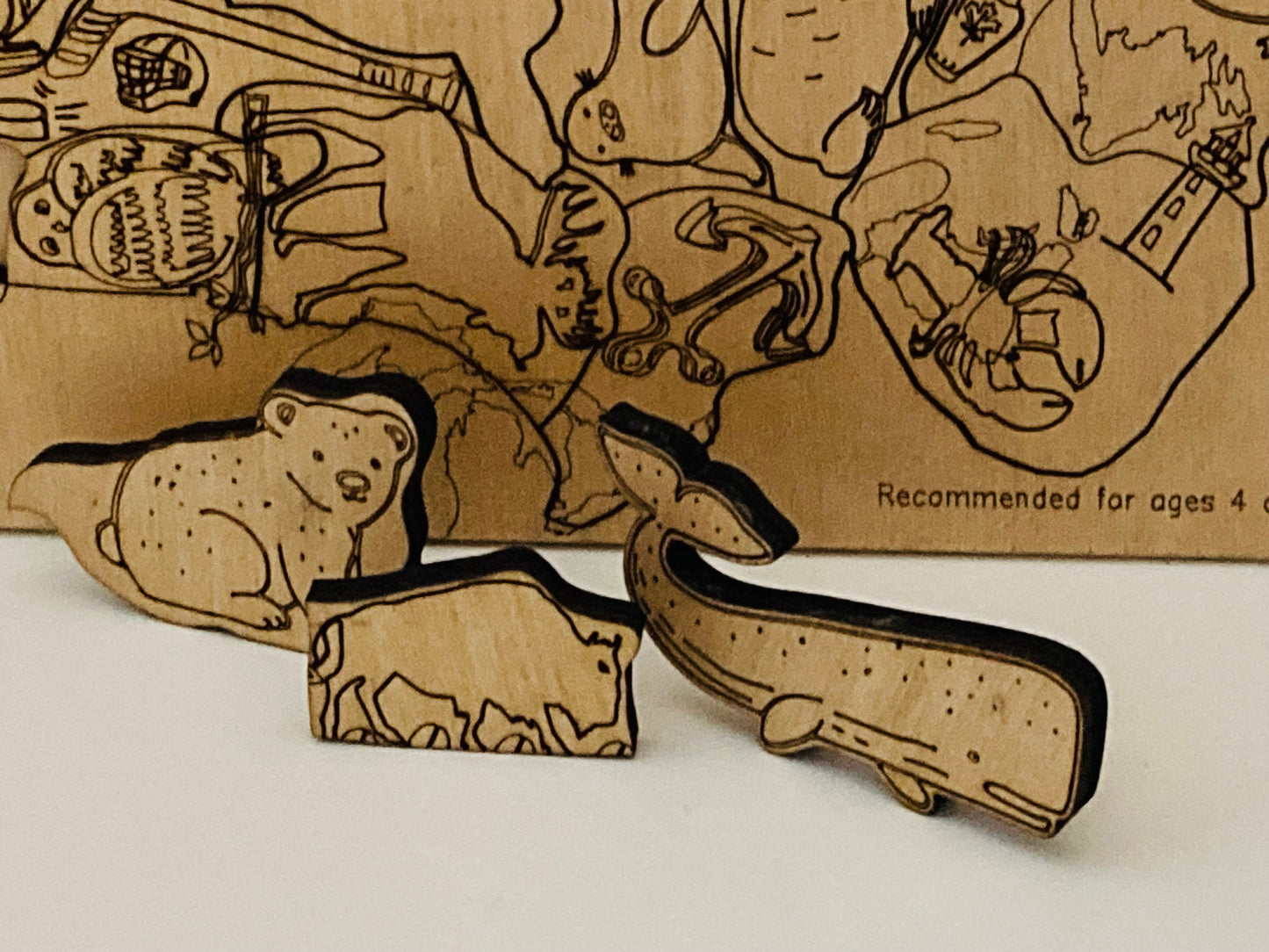 Puzzle Éducatif en Bois - CARTE DU CANADA… et FAUNE !