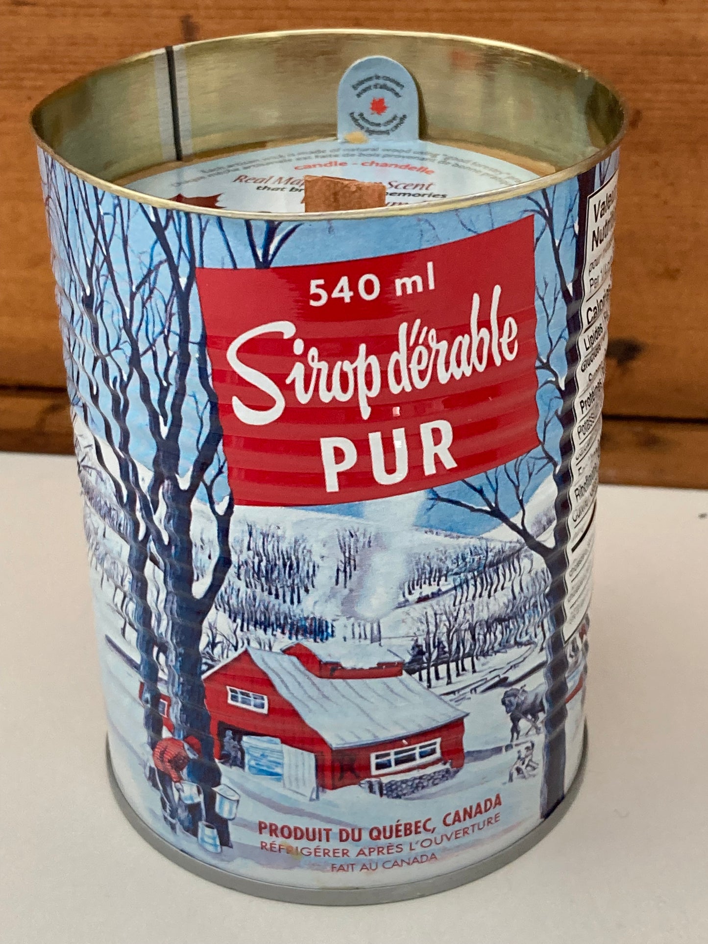 MAPLE SYRUP CANDLE, with Wood Wick!
