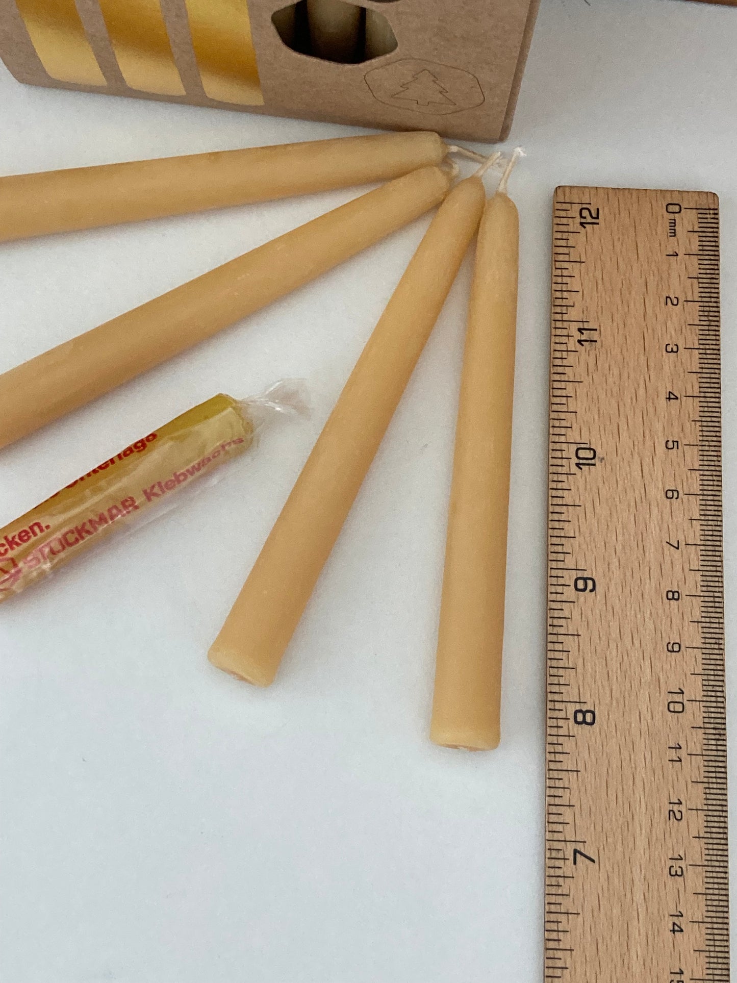 Beeswax Candles - Small 100%NATURAL BEESWAX CANDLES for Tissue Paper Silhouette Wooden Stand & all Deco by Grimm's Rings (Box of 20 candles)
