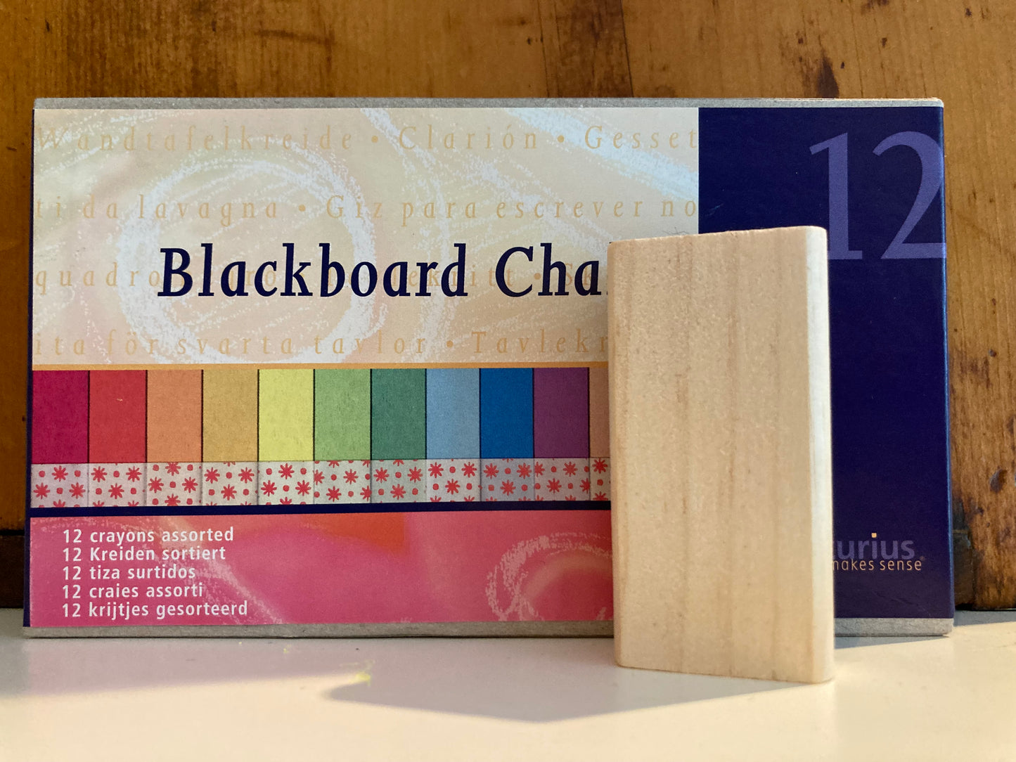 BLACKBOARD CHALK and ERASER, Art - 12 colours!