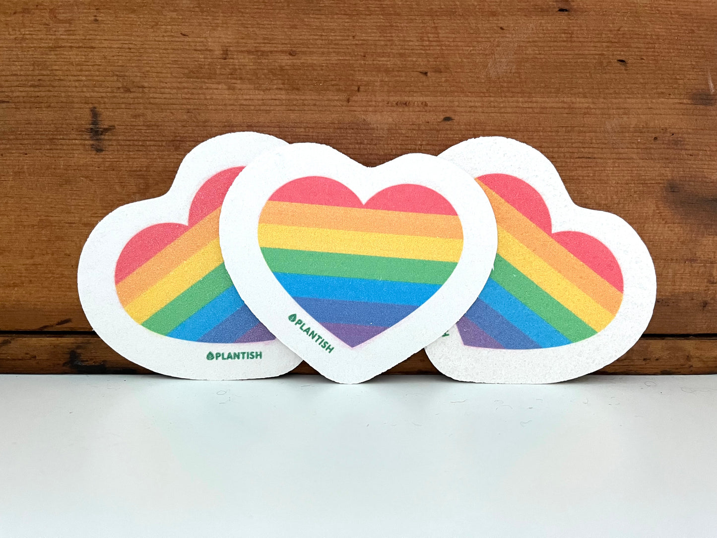 EcoHome - REUSABLE POP-UP SPONGE, RAINBOW HEART!