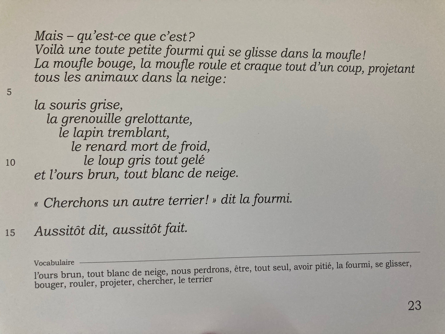 Educational Book, in French - LA MOUFLE (The Mitten)