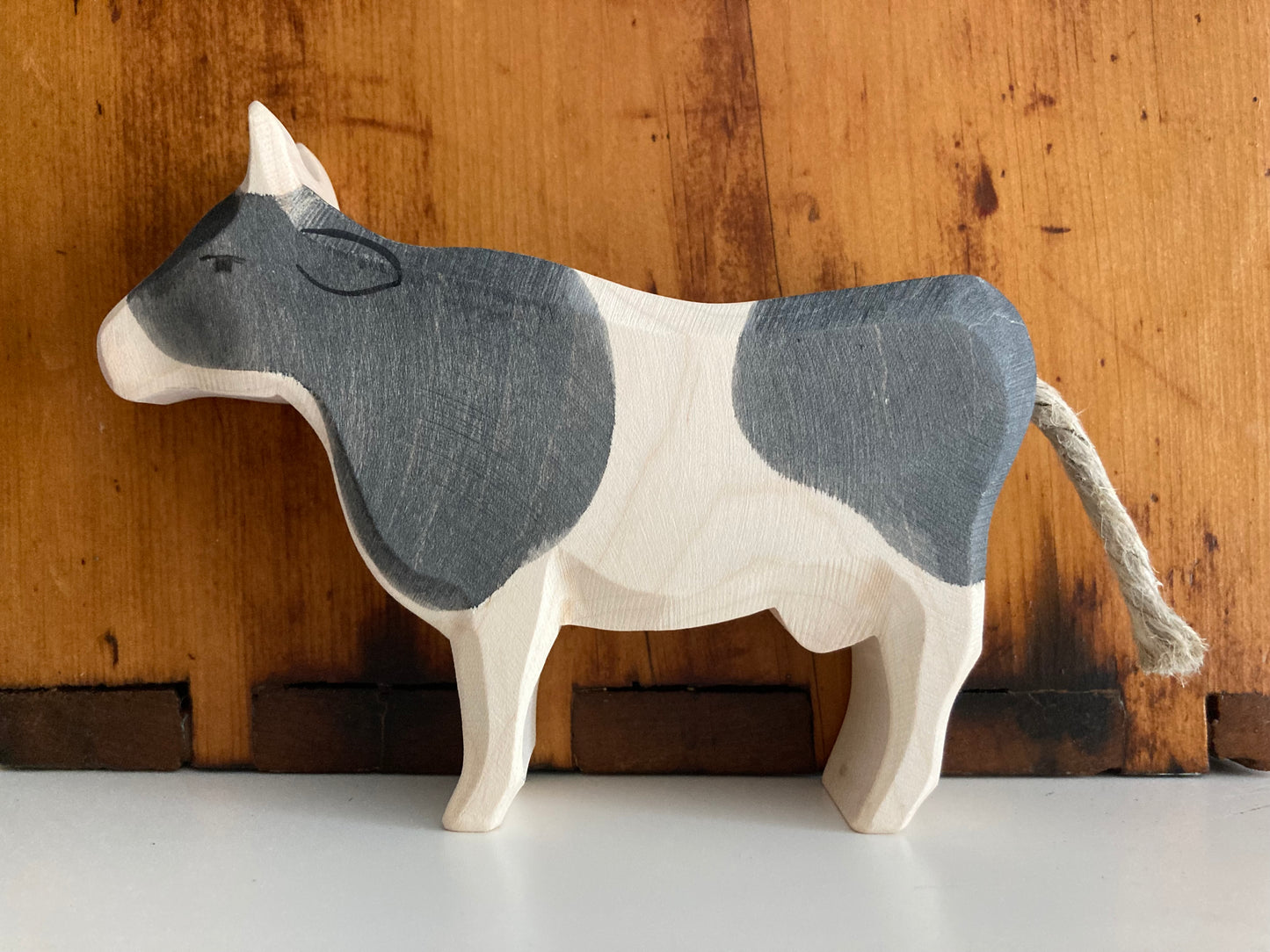 Wooden Dollhouse Play - BLACK AND WHITE COW