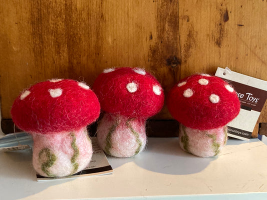 Dollhouse Play - Wool Felted MUSHROOMS, 3 pieces!