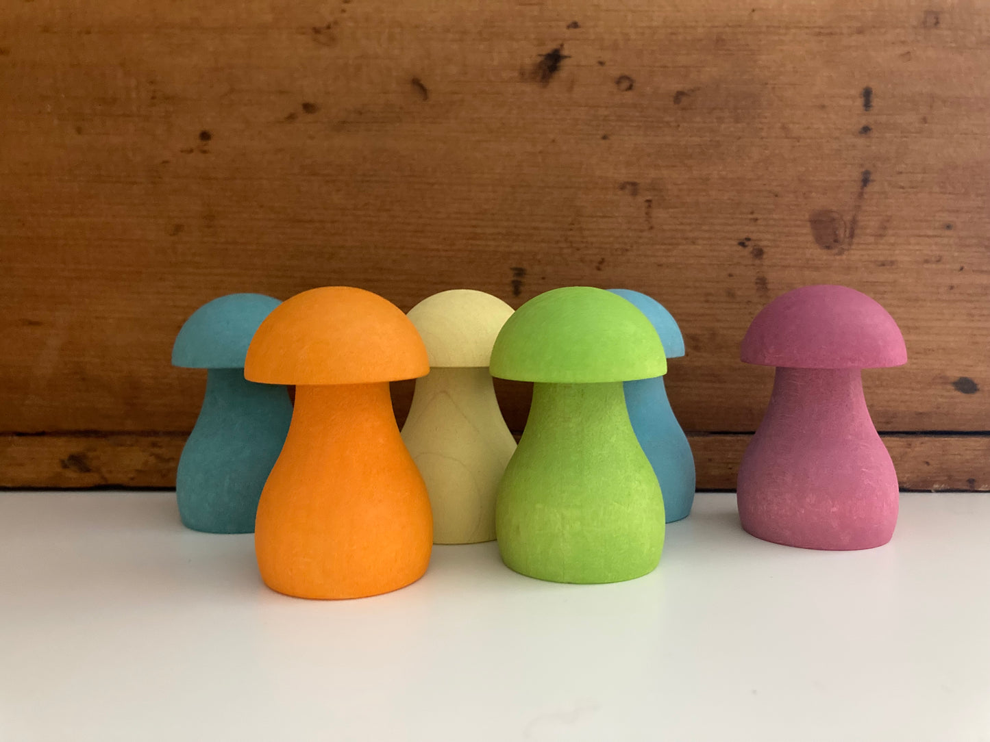 Wooden Toy Game - PASTEL MUSHROOMS GAME Set