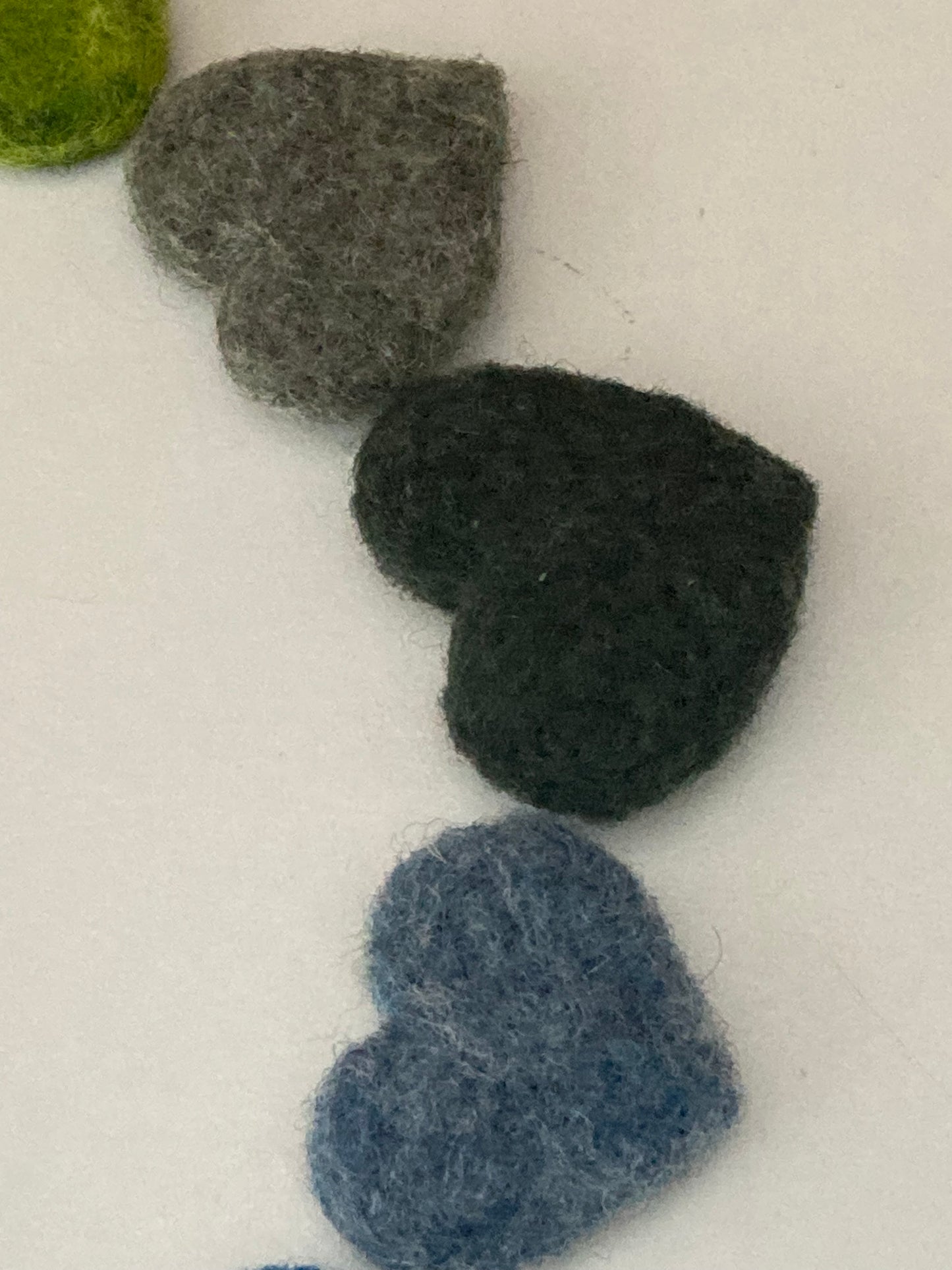 Coastal Felting WOOL HEARTS! … choice of 12 colours!