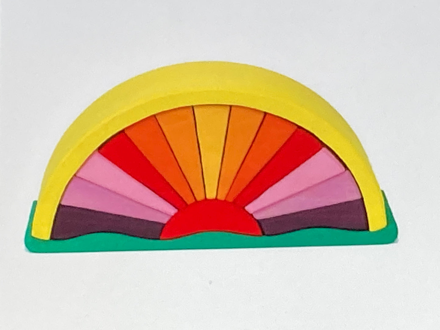 Wooden Toy - SUNRAY YELLOW ARCH PUZZLE Set