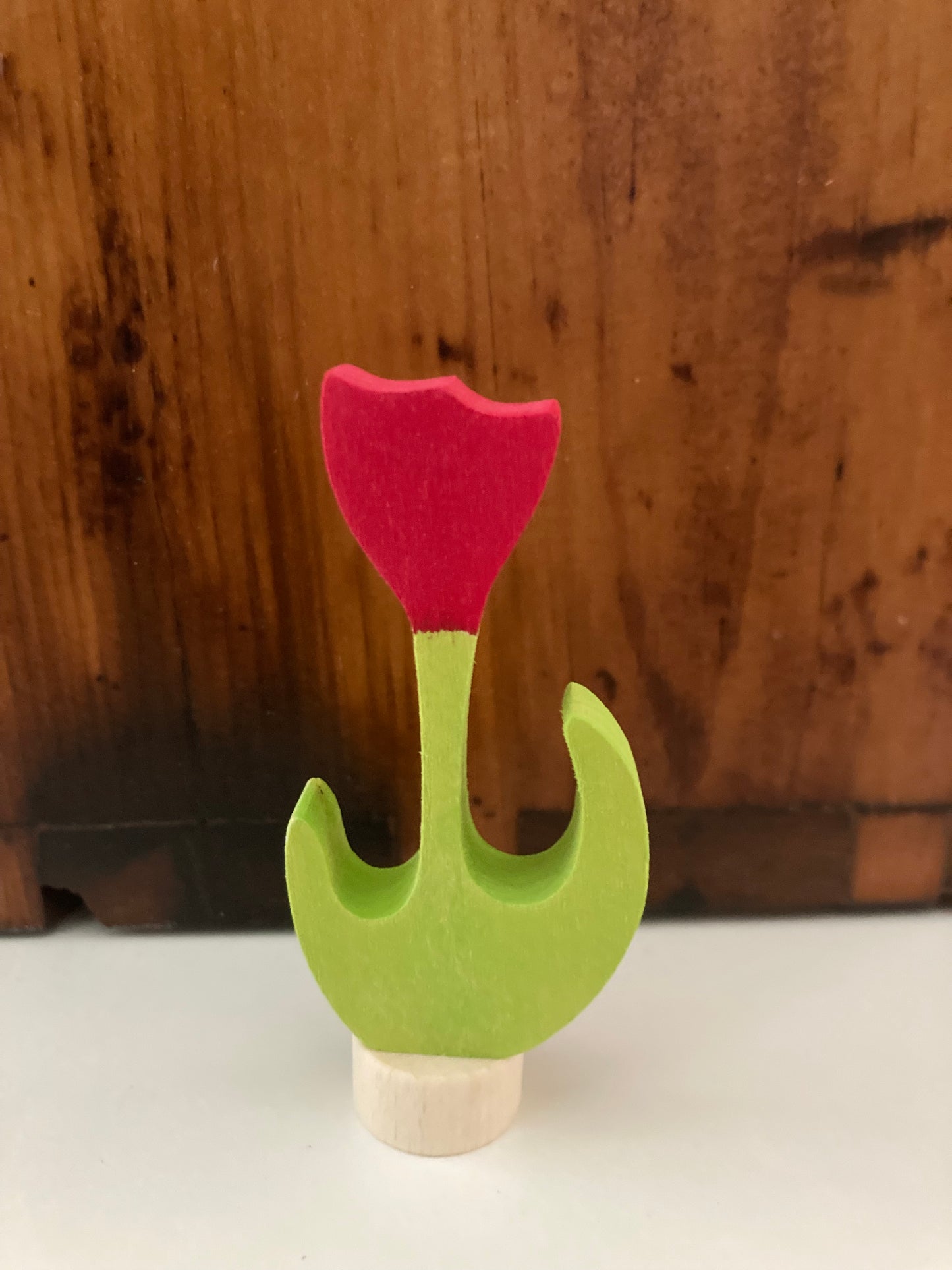 Déco en Bois par Grimm's - FLEUR en ROUGE, TULIPE