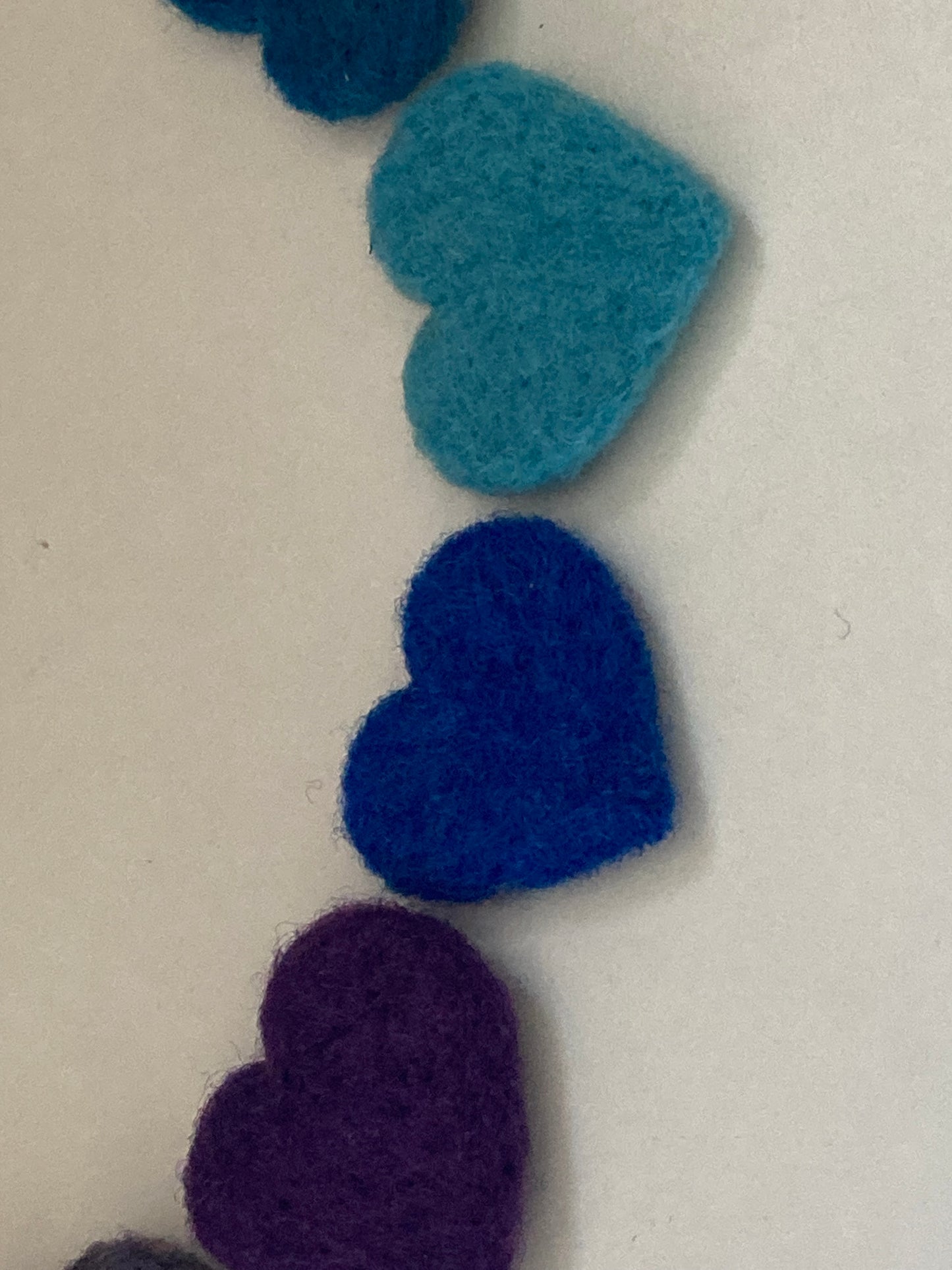 Coastal Felting WOOL HEARTS! … choice of 12 colours!