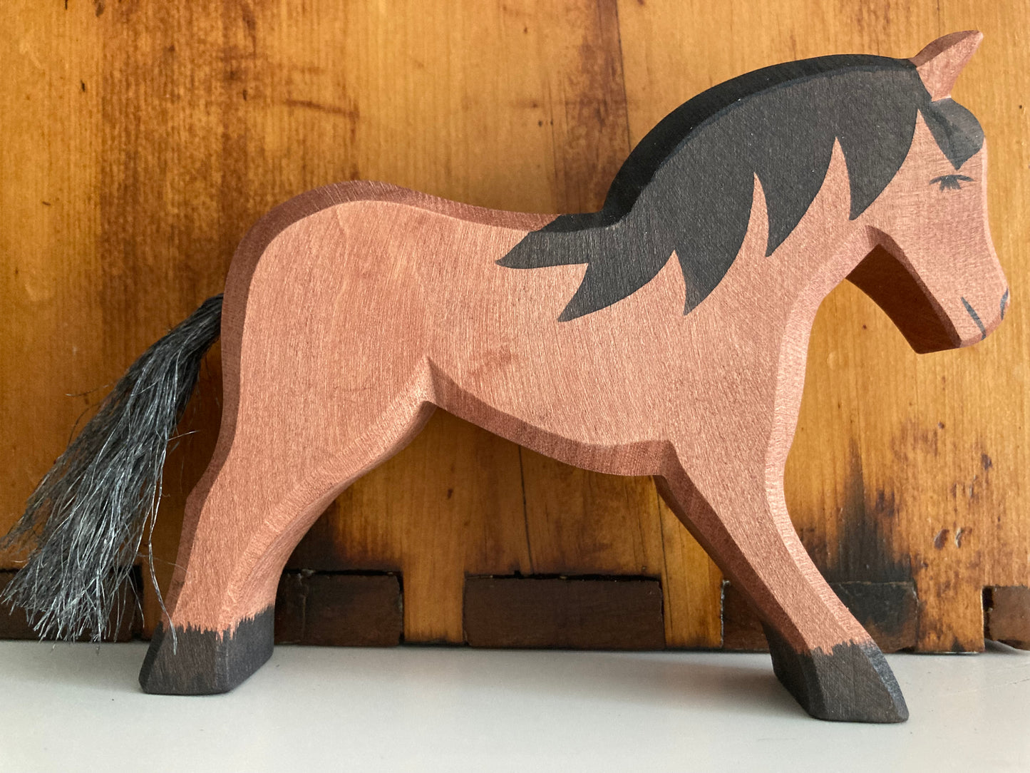 Jeu de maison de poupée en bois - CHEVAL, SANG FROID LOURD