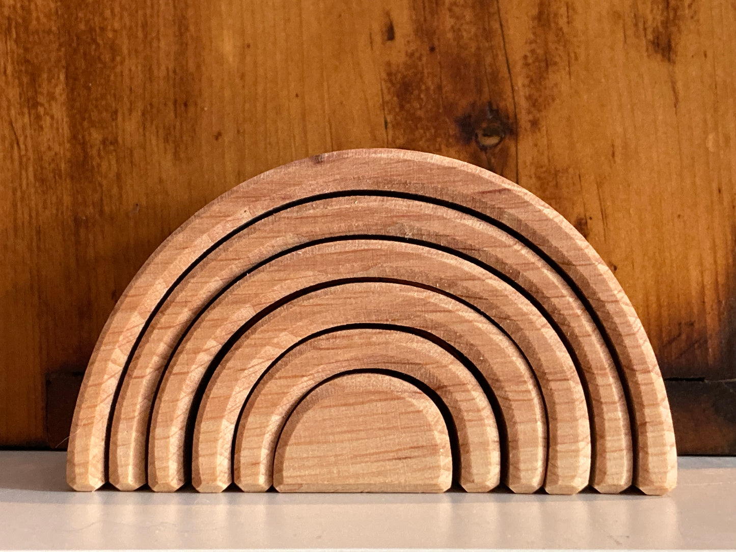 Wooden Toy - TUNNEL in 6 pieces of NATURAL WOOD, small size