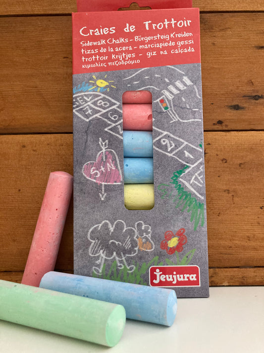 CHALK SET for Sidewalk - Art, 10 pieces, 5 colours!