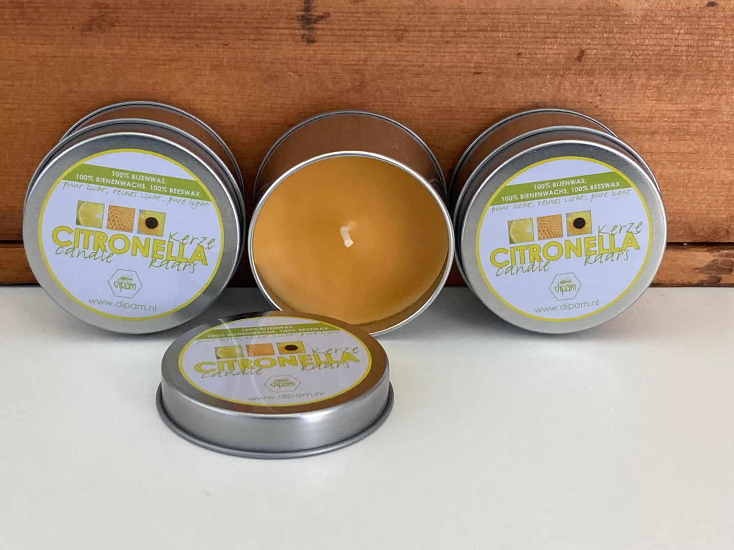 Beeswax CITRONELLA CANDLE, in a Tin - EcoHome