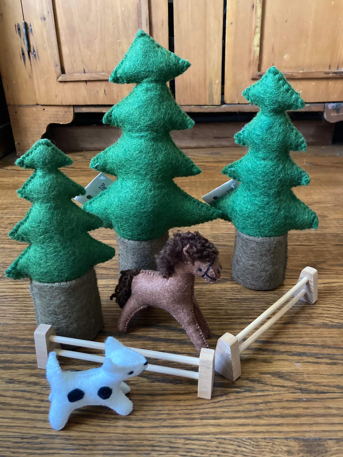 Dollhouse Play - Wool Felt PINE FIR TREES, 3 sizes to choose!