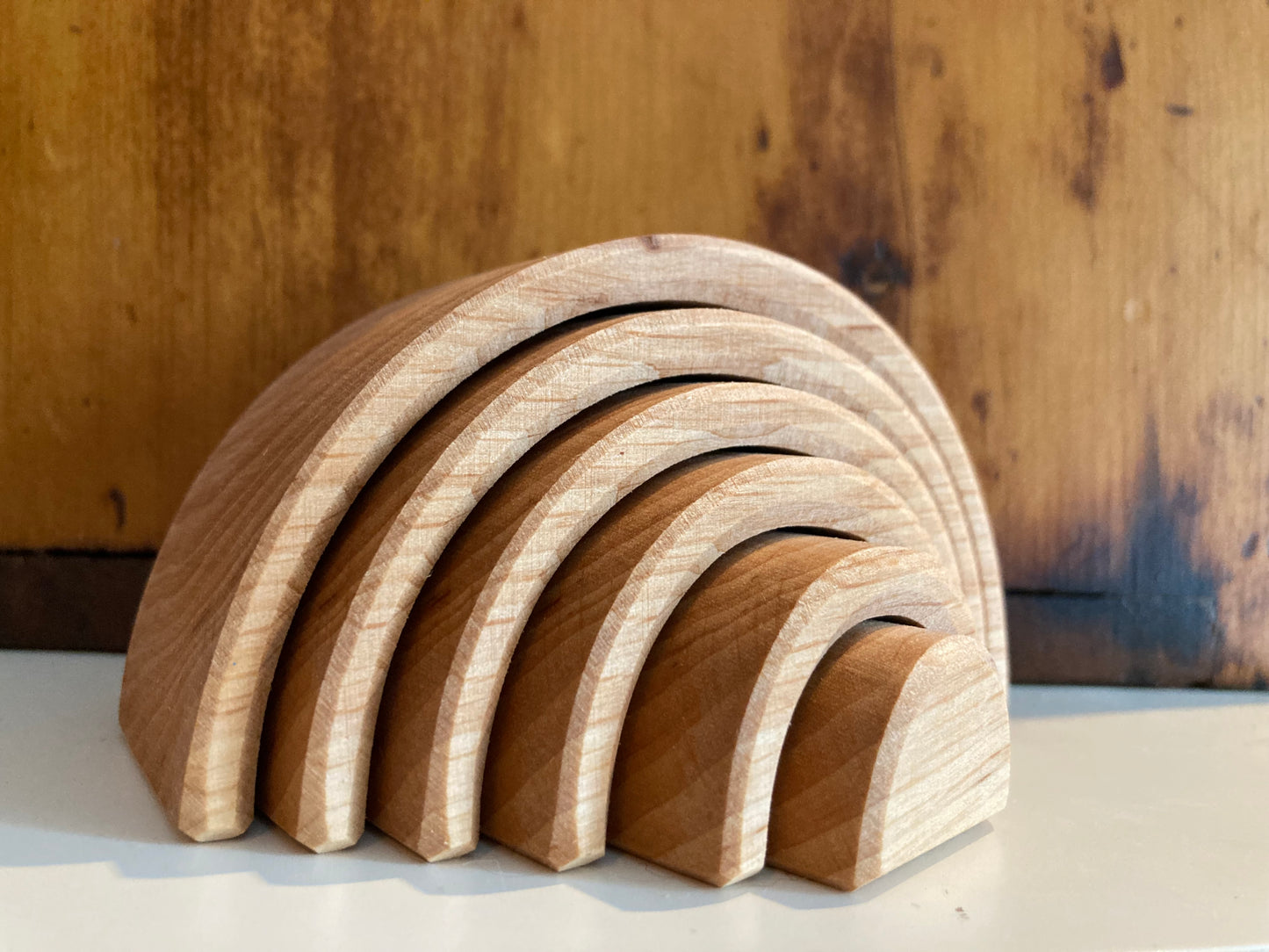 Wooden Toy - TUNNEL in 6 pieces of NATURAL WOOD, small size