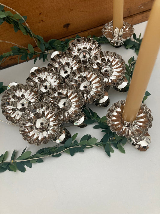 EcoHome - TIN CHRISTMAS TREE CANDLE HOLDERS... set of 10!