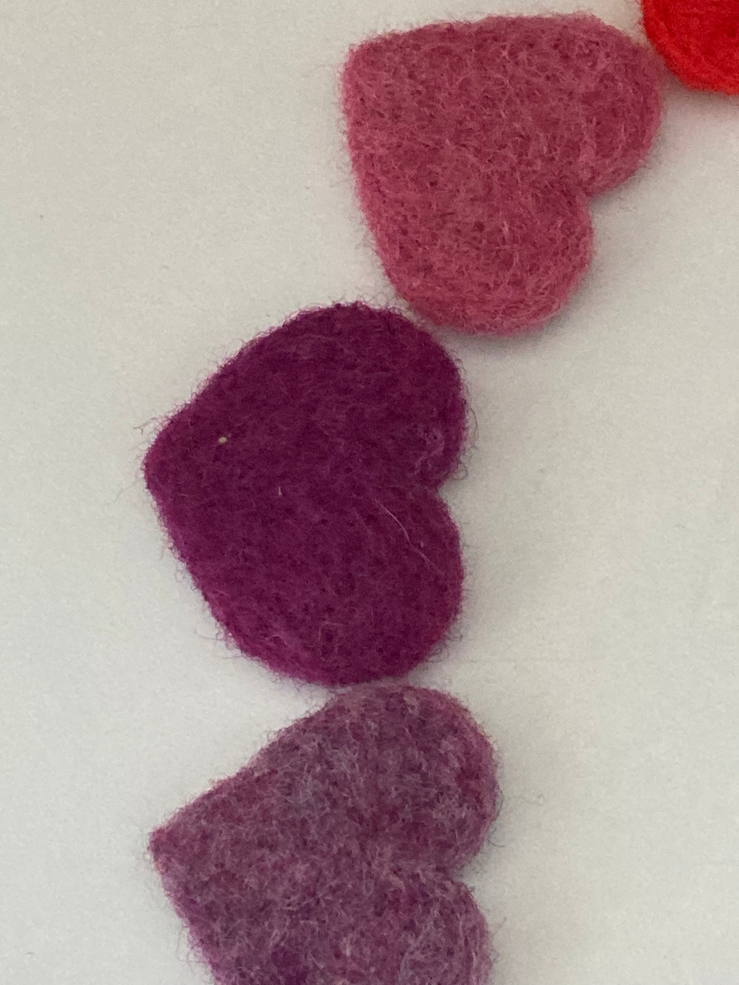Coastal Felting WOOL HEARTS! … choice of 12 colours!