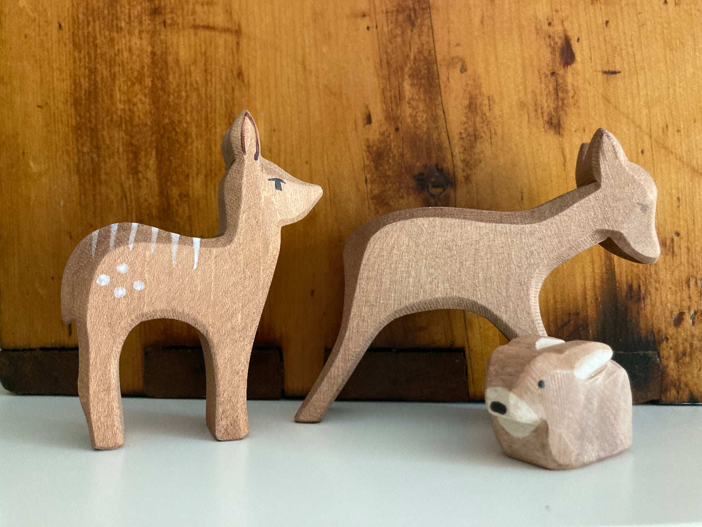 Wooden Dollhouse Play - DEER, LITTLE FAWN - Standing