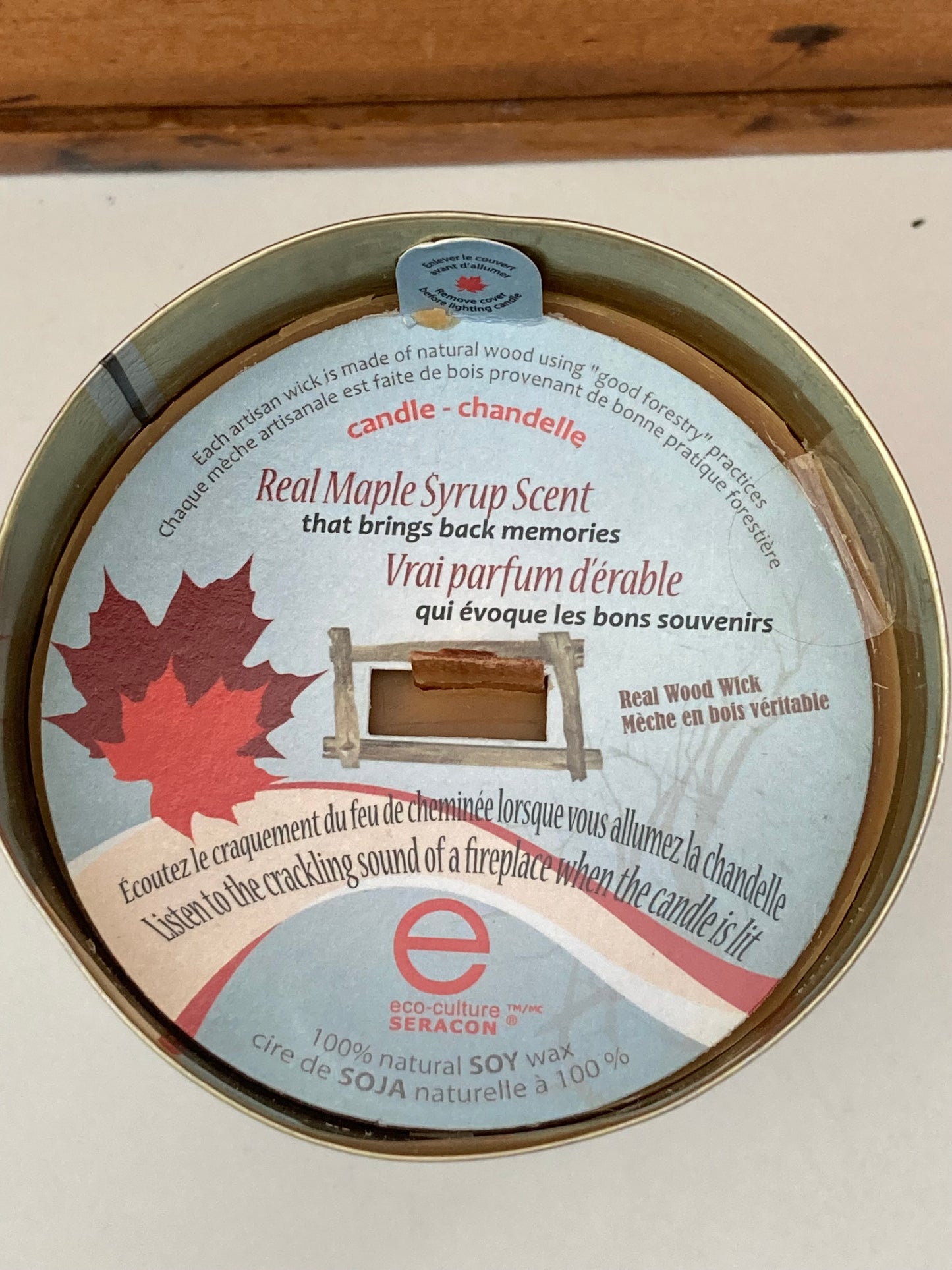MAPLE SYRUP CANDLE, with Wood Wick!