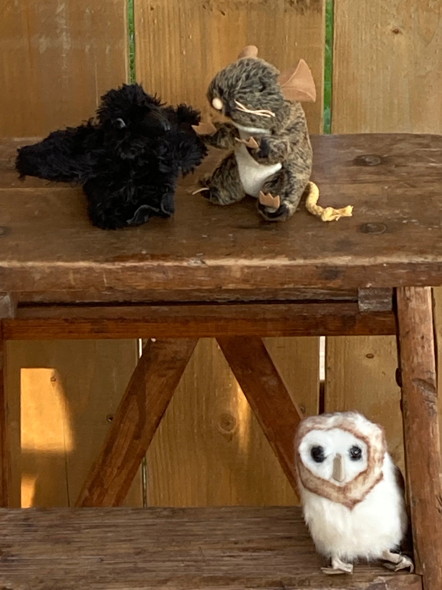 Marionnette à doigt en peluche - Chouette effraie